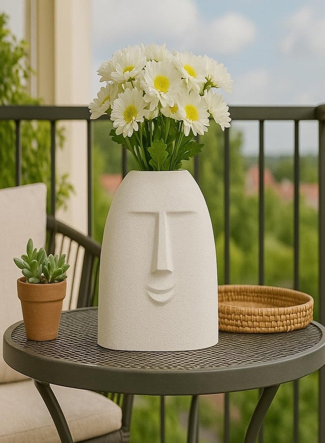 اكستور مزهرية سيراميك بتصميم وجه بشري من إكستوري لديكور منزلي فريد | الزهور غير متضمنة (عبوة من قطعة واحدة، أبيض) - Image 2